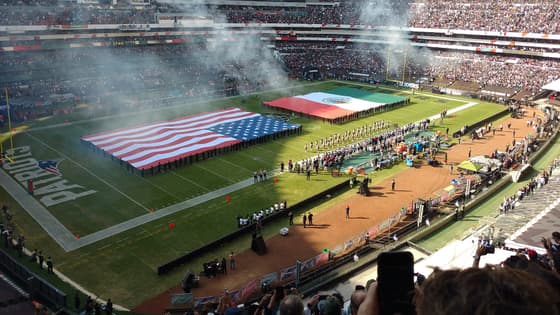 Ceremonia previa al NFL Mexico Game 2017 (Patriots vs Raiders) en el Estadio Azteca de la Ciudad de México, el 19 de noviembre de 2017